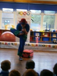 Clowning skills at a circus workshop