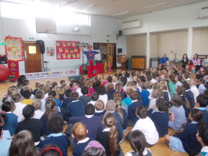 Circus skills workshop for a school in Yorkshire